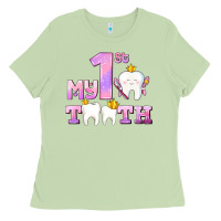 Matcha my first tooth with teeth for girls Ladies Tee - AdoDesignShop