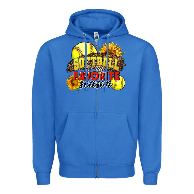 Softball Is My Favorite Season Zipper Hoodie by LillyAllenDesigns | Teevron