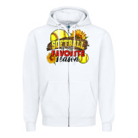 White Softball Is My Favorite Season Zipper Hoodie - LillyAllenDesigns