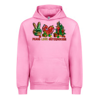 Fuchsia Pink Peace love Nutcrackers Urban Hoodie - NancyCooperArtShop