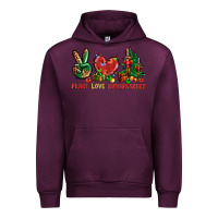 Mauve Wine Peace love Nutcrackers Urban Hoodie - NancyCooperArtShop
