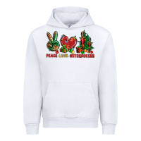 White Peace love Nutcrackers Urban Hoodie - NancyCooperArtShop