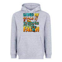 Heather Grey saved by grace through faith Heavyweight Hoodie - NancyCooperArtShop