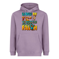 Lavender saved by grace through faith Heavyweight Hoodie - NancyCooperArtShop