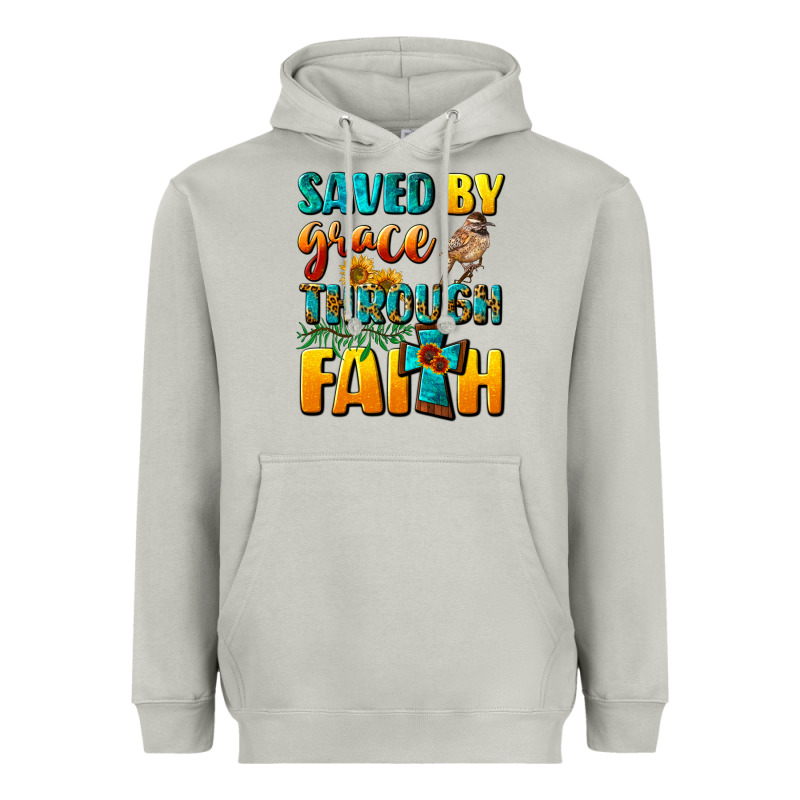 Saved By Grace Through Faith Heavyweight Hoodie by NancyCooperArtShop | Teevron