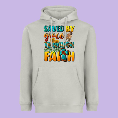 Saved By Grace Through Faith Heavyweight Hoodie Designed By Nancycooperartshop