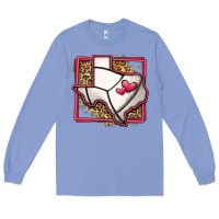 Colony Blue leopard volleyball texas map Long Sleeve Tee - Jasminsmagicworld
