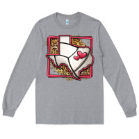 Heather Grey leopard volleyball texas map Long Sleeve Tee - Jasminsmagicworld