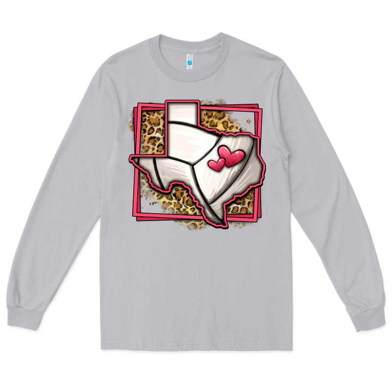 Leopard Volleyball Texas Map Long Sleeve Tee by Jasminsmagicworld | Teevron