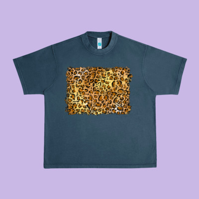 Handdrawn Leopard Pattern Yellow Urban Heavy Tee Designed By Barkaloodesign