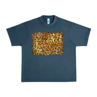 Midnight Navy handdrawn leopard pattern yellow Urban Heavy Tee - BarkalooDesign