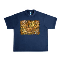 Navy handdrawn leopard pattern yellow Urban Heavy Tee - BarkalooDesign