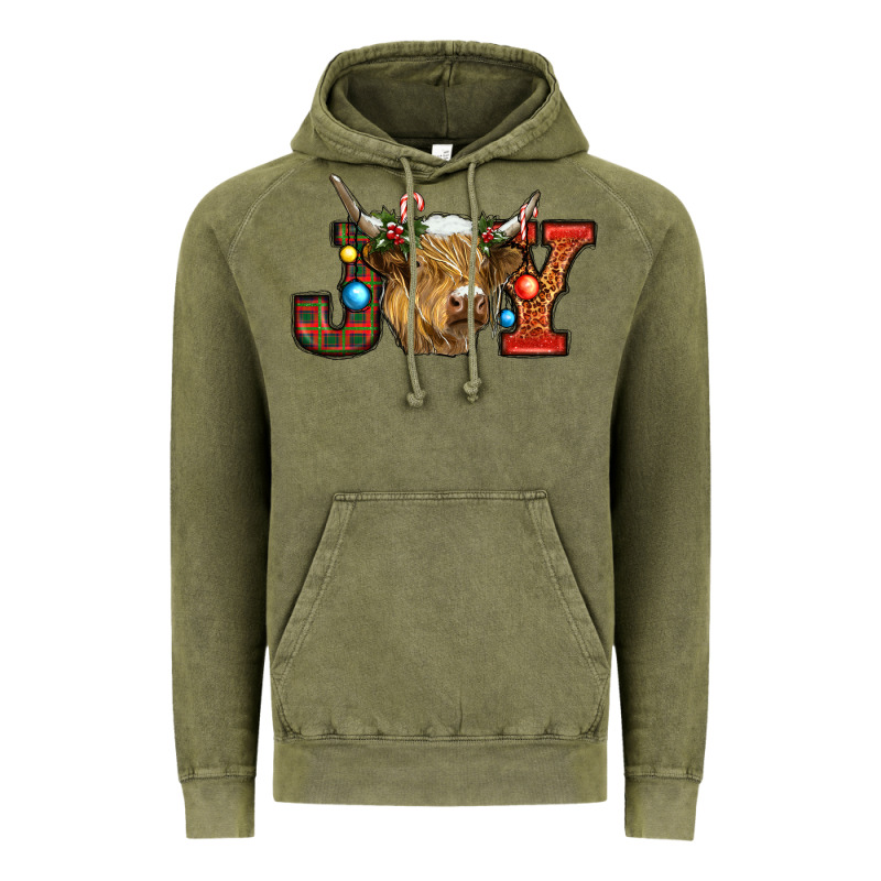 Christmas Joy Cow Vintage Hoodie by RanaPortraitStore | Teevron