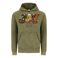 Vintage Olive christmas joy cow Vintage Hoodie - RanaPortraitStore