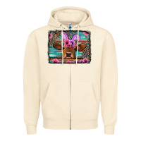 Sandshell easter floral leopard cow Zipper Hoodie - Jasminsmagicworld
