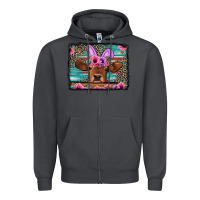 Smoke easter floral leopard cow Zipper Hoodie - Jasminsmagicworld