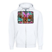 White easter floral leopard cow Zipper Hoodie - Jasminsmagicworld