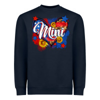 Navy American mini heart Heavyweight Sweatshirt - Neo Western