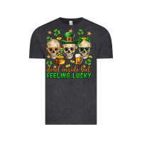 Vintage Black Dead inside but feeling lucky st. patricks day Vintage Tee - Neo Western