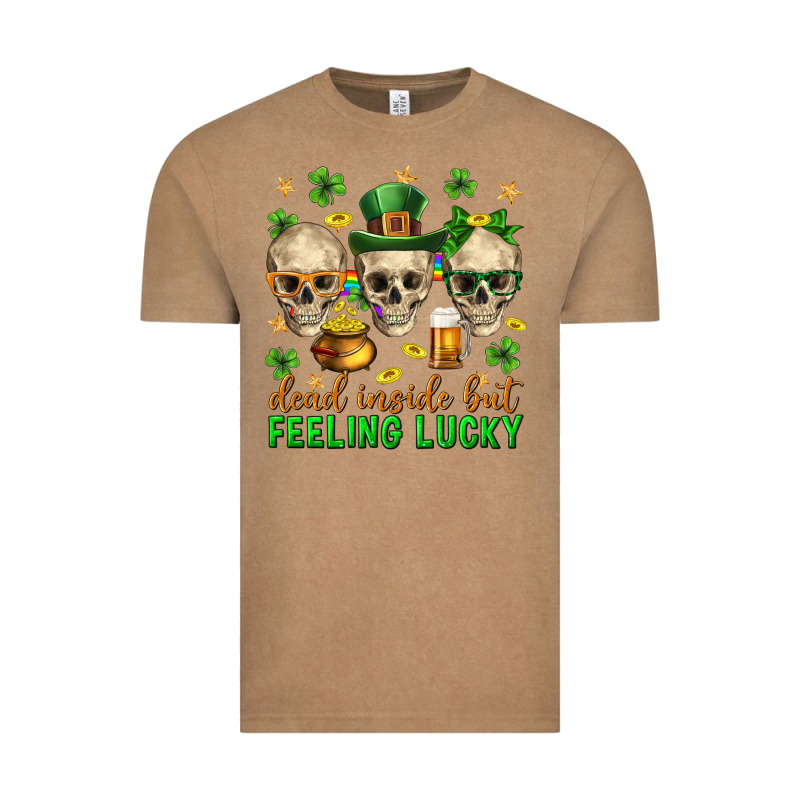 Dead Inside But Feeling Lucky St. Patricks Day Vintage Tee by Neo Western | Teevron