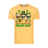 Vintage Mustard Dead inside but feeling lucky st. patricks day Vintage Tee - Neo Western
