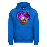 Cobalt Halloween Heart with Witch Urban Hoodie - texasbilliewilder