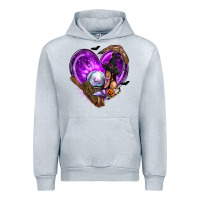 Heather Grey Halloween Heart with Witch Urban Hoodie - texasbilliewilder