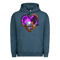 Pigment Midnight Navy Halloween Heart with Witch Urban Hoodie - texasbilliewilder