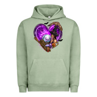 Pigment Oil Green Halloween Heart with Witch Urban Hoodie - texasbilliewilder