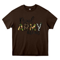 Chocolate Brown proud Army mom Heavy Core Tee - CowhideDigitalArt