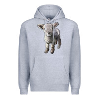 Heather Grey southdown baby sheep Premium Hoodie - LillyAllenDesigns