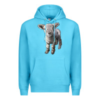 Ocean Blue southdown baby sheep Premium Hoodie - LillyAllenDesigns
