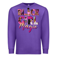 Purple black girl magic Premium Sweatshirt - NancyCooperArtShop