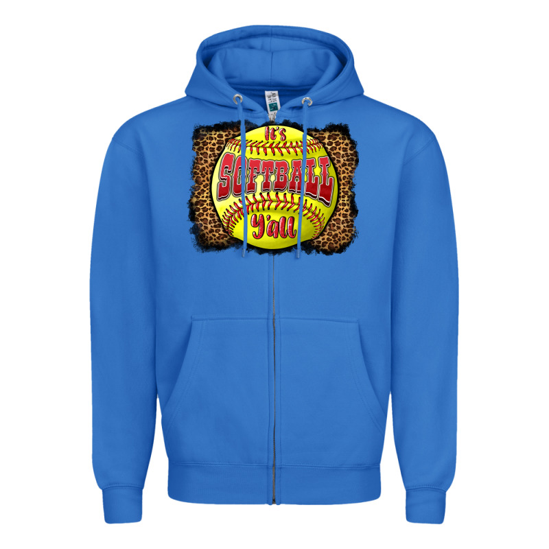 It's Softball Y'all Zipper Hoodie by LillyAllenDesigns | Teevron