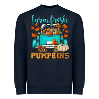 Navy farm fresh pumpkins Heavyweight Sweatshirt - HRA Design Shop