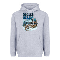 Heather Grey sleigh girl sleigh skeleton Heavyweight Hoodie - NancyCooperArtShop
