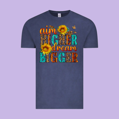 Aim Higher Dream Bigger Vintage Tee Designed By Hra Design Shop
