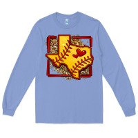 Leopard Softball Texas Map Long Sleeve Tee | Teevron