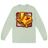 Matcha leopard softball texas map Long Sleeve Tee - Jasminsmagicworld