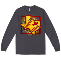 Smoke leopard softball texas map Long Sleeve Tee - Jasminsmagicworld