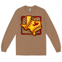 Toasted Coconut leopard softball texas map Long Sleeve Tee - Jasminsmagicworld