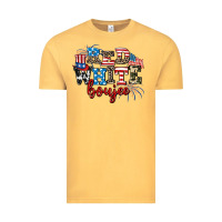 Vintage Mustard Red whıte boujee Vintage Tee - AdoDesignShop