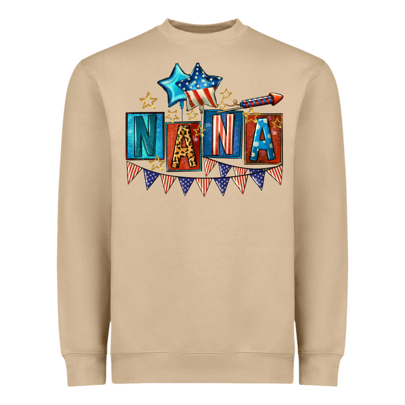 American Nana 4th Of July Heavyweight Sweatshirt by CowGirlArtShop | Teevron