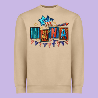 American Nana 4th Of July Heavyweight Sweatshirt Designed By Cowgirlartshop