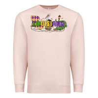 Pale Pink louisiana mardi gras Premium Sweatshirt - MaliasSmallBusiness
