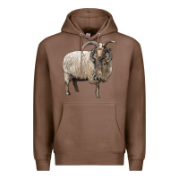 Chestnut navajo churro sheep Premium Hoodie - LillyAllenDesigns