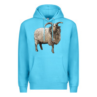 Ocean Blue navajo churro sheep Premium Hoodie - LillyAllenDesigns