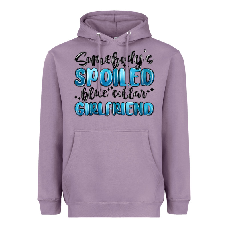 Somebodys Spoiled Blue Collar Girlfriend Heavyweight Hoodie by MaliasSmallBusiness | Teevron