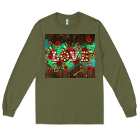 Army Green love  and leopard with keys Long Sleeve Tee - AdoDesignShop