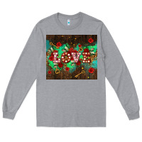 Heather Grey love  and leopard with keys Long Sleeve Tee - AdoDesignShop